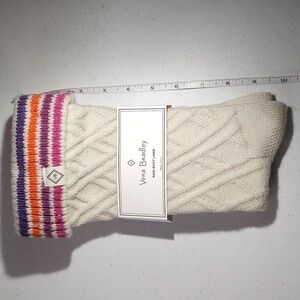Vera Bradley Striped Cuff Rain Boot Liner Socks Fits Women's Shoe Size 4 - 10.5